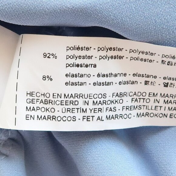 Zara Blue Bodycon Asymmetric Ruched Draped Long Sleeve Mini Shirt Dress - Picture 12 of 13